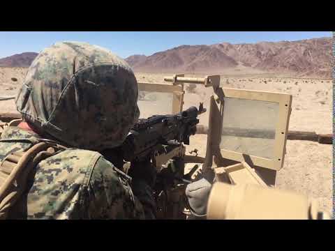 Marine fires from Humvee turret during ITX 4-18 Motorized Operations Training