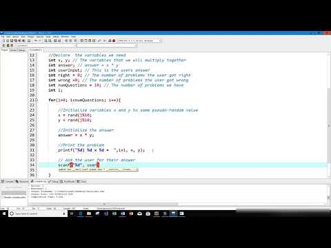C Program Multiplication Practice