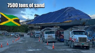 Trucks are unloading 7500 tons of materials onto the barge S7:E10 / JAMAICA 🇯🇲