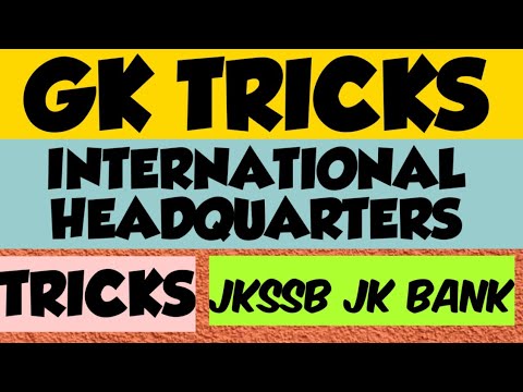 GK TRICKS international headquarters | Easy simple way to learn | jkssb class IV account assistant