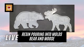 Resin Pouring Into Molds | Bear & Moose Pieces Plus A Giveaway | Resin Art