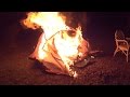 WE SET GRANDPA'S TENT ON FIRE!!! 