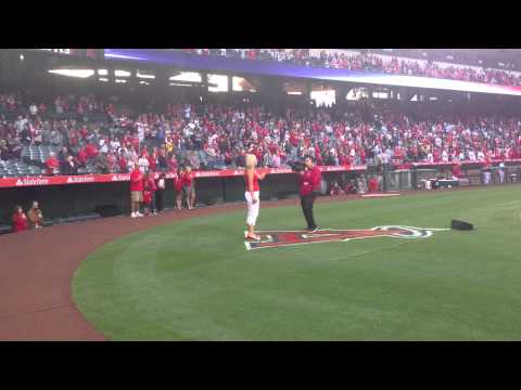 Kristina Curtis Sings the National Anthem for Angels Baseball 5/16/13