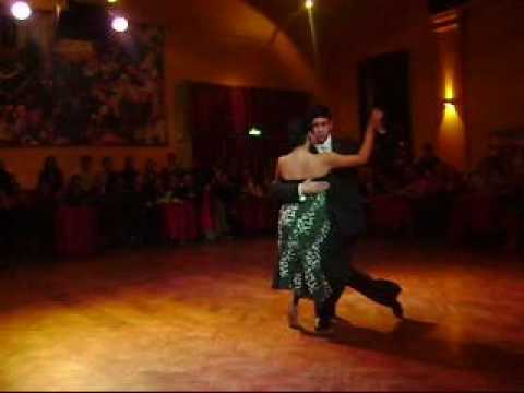  Maria Ines Bogado  and  Sebastian Jimenez  are  dancing  to  the  vals  "  Paisaje  "