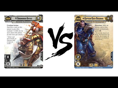 Warhammer 40000 Conquest. Torquemada Coteaz vs. Cato Sicarius