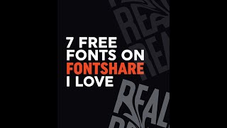 7 Free fonts on Fontshare I love
