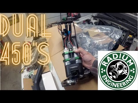 Radium dual fuel pump hanger and 1/2" fuel lines