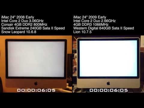 iMac 2008 Early SSD vs iMac 2009 Early HDD Bootup