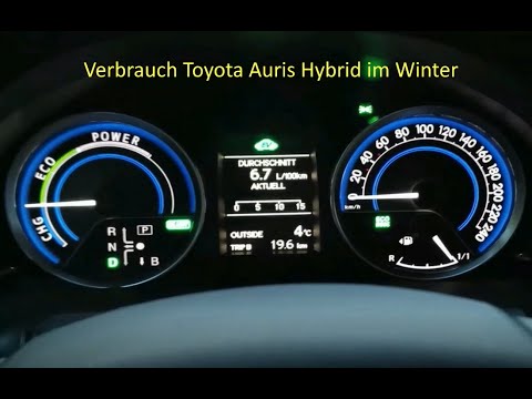 😎 #Verbrauch #Toyota #Auris #Hybrid 1,8 L Hubraum 136 PS im #Winter XY9777