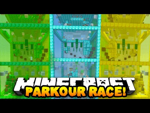 Minecraft 1v1v1 DIAMOND, EMERALD, GOLD PARKOUR RACE! w/ PrestonPlayz, Vikkstar123 & Kenny
