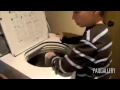 KID MAKES AWESOME BEAT ON WASHING MACHINE
