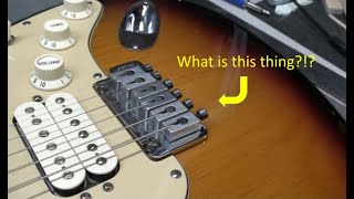 Video thumbnail for 2006 Fender Deluxe "Fat Strat" Stratocaster w/ Locking Tremolo bridge, HSS pickups and a roller nut! by Manotick StringWorks