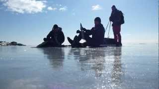 preview picture of video '2013-03-24 Hanko. Skating on perfect sea ice. Luistelua täydellisellä jäällä.'