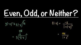 Determining Algebraically if a Function is Even, Odd, or Neither PART 2! | Math with Professor V