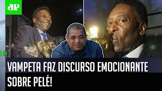 ‘O Pelé é maior que o Santos, ele é maior que qualquer coisa’: Vampeta faz discurso emocionante