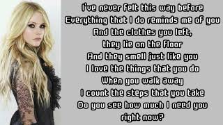 Avril Lavigne ~ When You&#39;re Gone ~ Lyrics