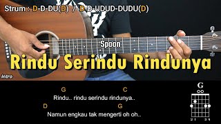 Download lagu Rindu Serindu Rindunya - Spoon | Tutorial Chord Gitar Mudah dan Lirik mp3