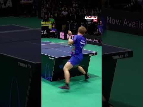 😬 Le tir pleine tête d'Alexis Lebrun pendant sa demi-finale contre le Coréen An #wtt #tabletennis