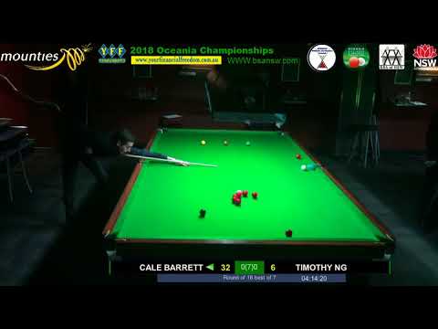 Cale Barrett vs Timothy Ng 2018 Oceamia Snooker Championship
