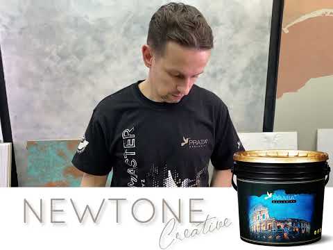 NEWTONE - application of lime based decorative plaster with stencil creative technique details.