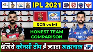 IPL 2021 - RCB vs MI Honest Team Comparison | Mumbai Indians vs Banglore in IPL 2021