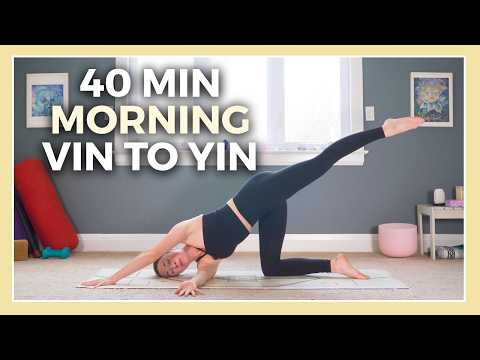 40 min Full Body Morning Yoga - Active Vinyasa + Deep Yin Stretch thumbnail