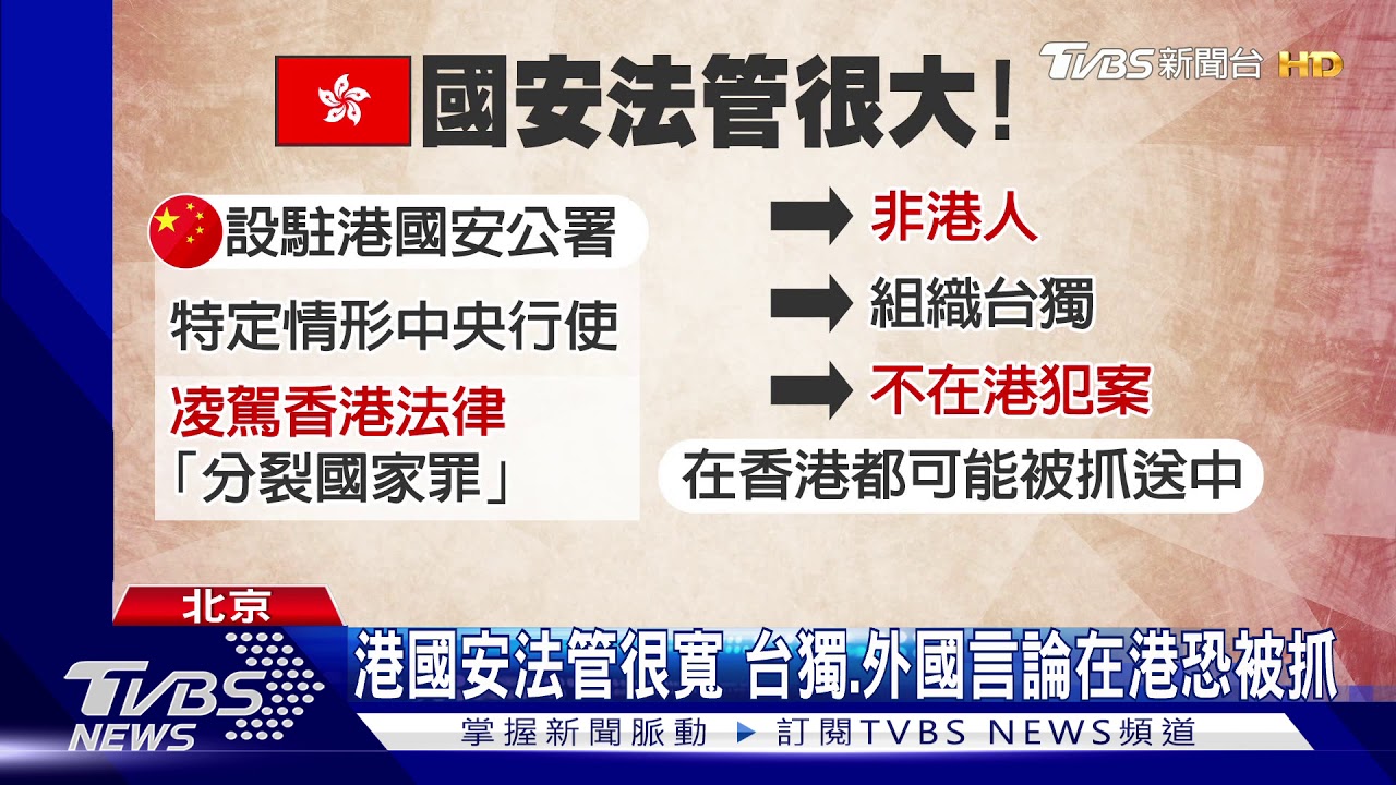 港國安法管很寬 台獨、外國言論在港恐被抓