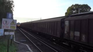 preview picture of video 'Various Trains at Westenhanger including Braunton 34046 with the Canterbury Belle 27/09/14'