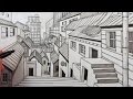 How to Draw a City using 1-Point Perspective: Narrated