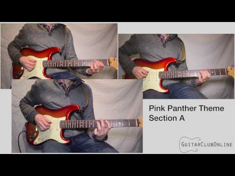 Pink Panther Theme Performance - Lead, Rhythm & Bass guitar arrangement - Beginner/Intermediate