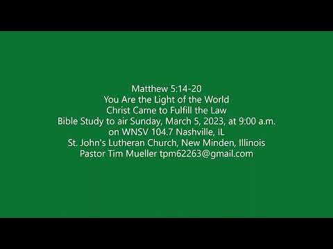 2023 03 05 Bible Study Archives Matthew 5  14 20