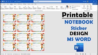 Printable Nootbook Stickers Design in Ms Word