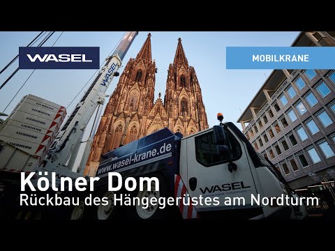 Spektakulären Projekt am Kölner Dom - Rückbau des Hängegerüstes am Nordturm