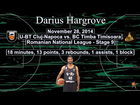 Darius Hargrove - U-BT Cluj vs BC Timba Timisoara 28 Nov 2014
