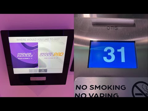 Nice 500 FPM Otis Compass 360 Traction Elevators at the YOTEL Miami in Downtown Miami, FL