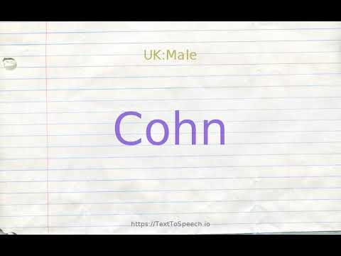 How to pronounce cohn