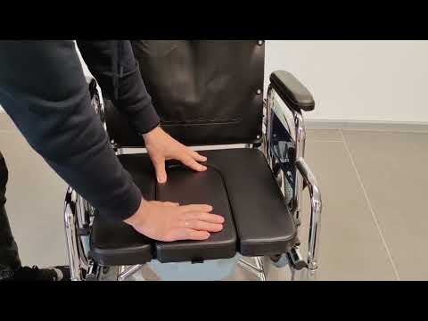 Инвалидная коляска с санитарной оснасткой Karadeniz Medikal G124 материал сталь, до 120 кг - фото 1 - id-p1862974101