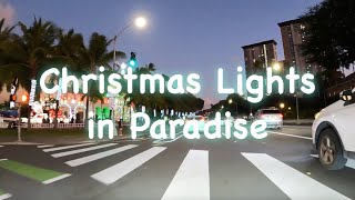 Christmas night car drive around Honolulu downtown #shortvideo #hawaii #christmas