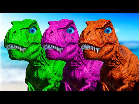 T-REX COLOR PACK vs GODZILLA vs SPINOSAURUS vs CARNOTAURUS - Jurassic World Evolution