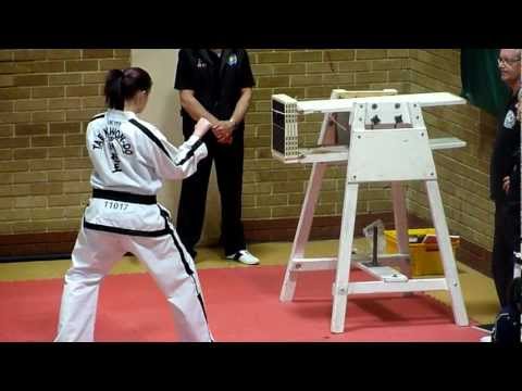 UK-ITF Welsh Championships 2012 - Adult Female Breaking Turning Kick - Melanie Evans