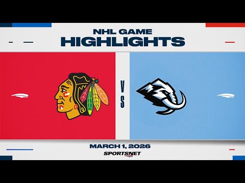 NHL Highlights | Blackhawks vs. Mammoth - March 1, 2026