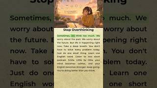 Stop Overthinking | Learn English Calmly 🌿 #learnenglish #easyenglisheveryday