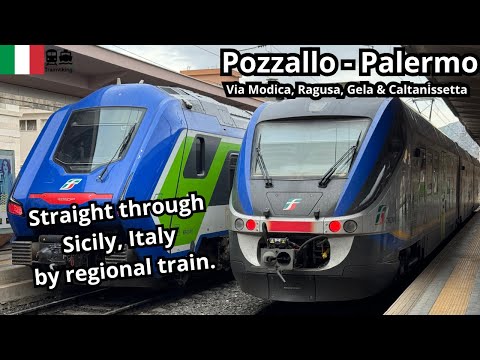 Pozzallo - Palermo straight through Sicily, Italy by regional train Modica, Ragusa & Caltanissetta