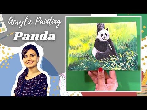 How to paint a cute Panda Bear | paintings of animals | acrylic painting demo