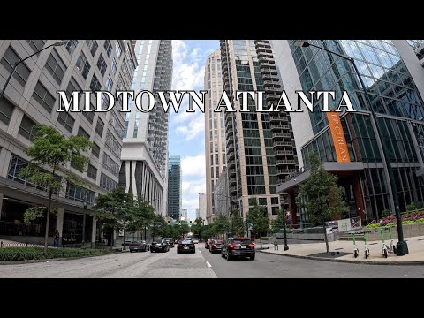 Driving Around Midtown Atlanta 4K | Business District to Atlantic Station