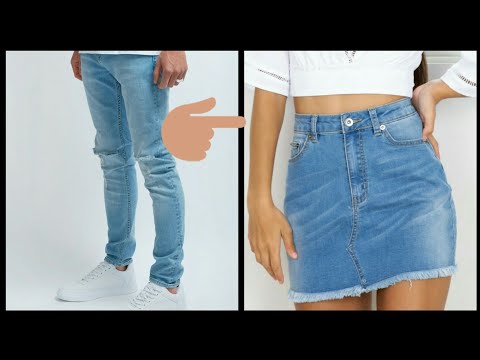 DIY:Convert Old Jeans into skirt|In 10 minutes