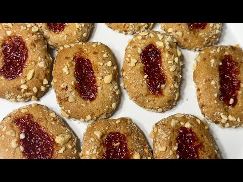 Peanut Butter & Jam Thumbprint Cookies Recipe I Bakery Style Cookies At Home