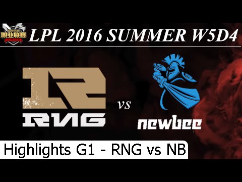 RNG vs NB Game 1 Highlights 26/06/2016 - LPL Summer 2016 W5D4M9 Royal Never Give Up vs Newbee