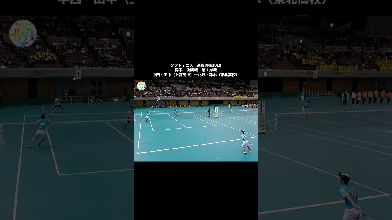 すごプレプラスソフトテニス　高校選抜2018　男子　決勝戦　上宮高校ー東北高校１　中西・田中ー北野・鈴木