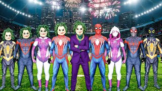 Download lagu 4 SPIDER-MAN Bros Vs the Cloned JOKER Army: What If Jokers Multiply?! mp3